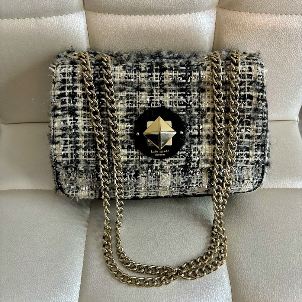 Kate Spade Studio City Tweed Convertible Chain Bag